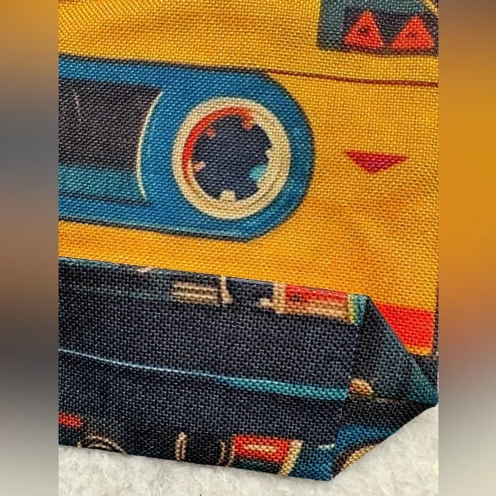 New Cassette Tape Retro 80s 90s Style Makeup Tech Pencil Bag w/ Charm - 10.5”